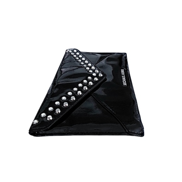 MICHAEL Michael Kors | Jet Set Jewel Studded Envelope Clutch | Black Leather - Picture 5 of 9
